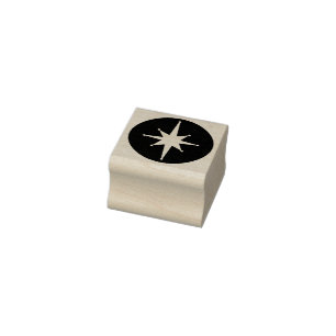 Mid Century Modern Atomic Retro Starburst Star Rubber Stamp