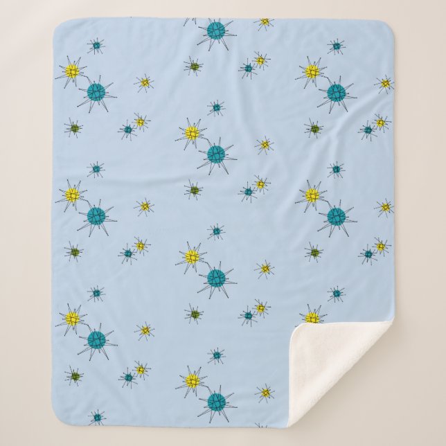 Mid-Century Modern Atomic Sherpa Blanket (Front)