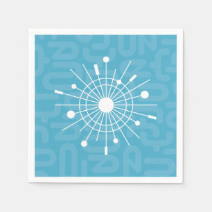 Mid Century Modern Atomic Sputnik Snowflake MOD Napkin