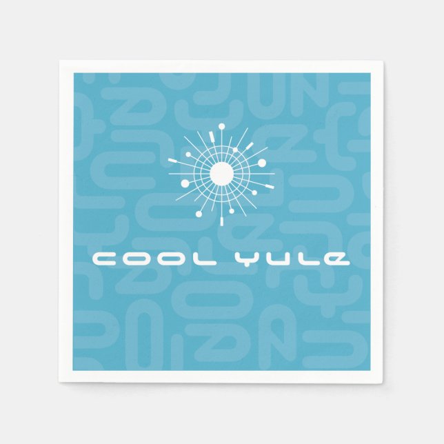 Mid Century Modern Atomic Sputnik Snowflake MOD Napkin (Front)