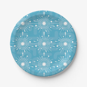 Mid Century Modern Atomic Sputnik Snowflake MOD Paper Plate