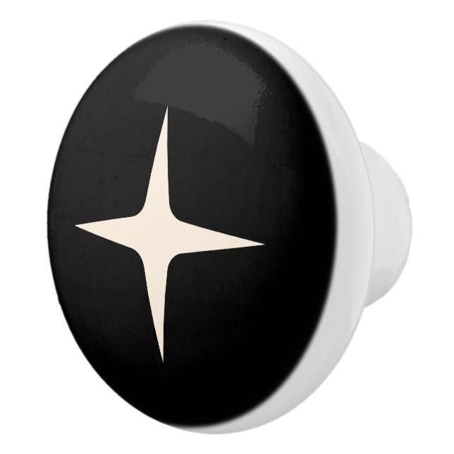 Mid Century Modern Atomic Star Retro Minimal Ceramic Knob (Right)