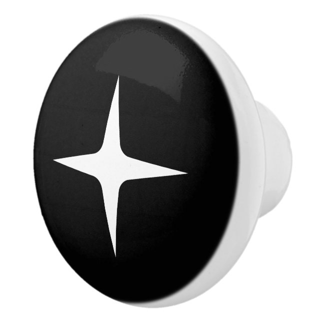 Mid Century Modern Atomic Star Retro Minimal Ceramic Knob (Right)