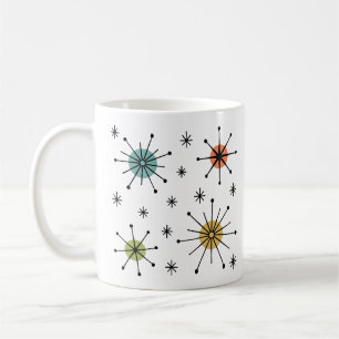 Mid Century Modern Atomic Starburst Pattern Coffee Mug