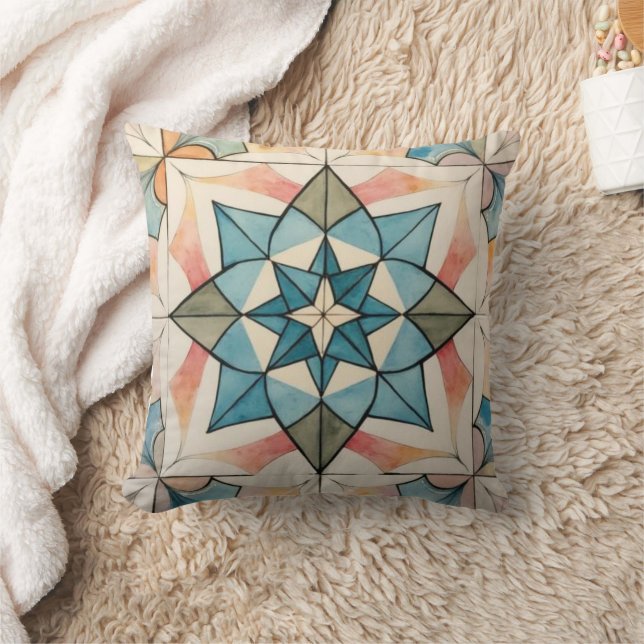Mid Century Modern Atomic Starburst Pattern Cushion (Blanket)