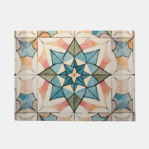 Mid Century Modern Atomic Starburst Pattern Doormat