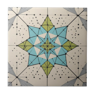Mid Century Modern Atomic Starburst Pattern Tile