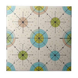 Mid Century Modern Atomic Starburst Pattern Tile