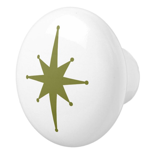Mid Century Modern Atomic Starburst Retro Minimal Ceramic Knob (Right)