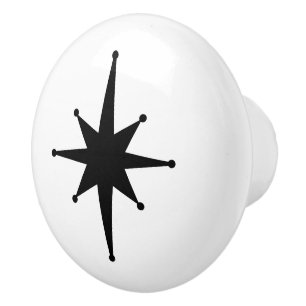 Mid Century Modern Atomic Starburst Retro Minimal Ceramic Knob