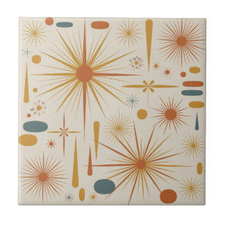 Mid Century Modern Atomic starburst Retro Tile
