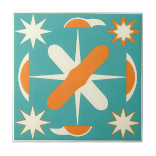 Mid Century Modern Atomic Starburst Tile