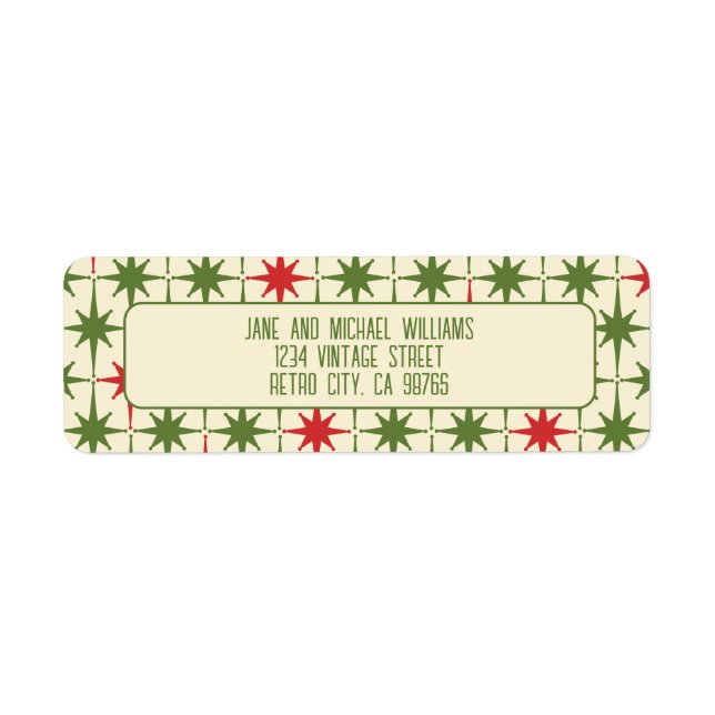 Mid Century Modern Atomic Stars Retro Christmas (Front)