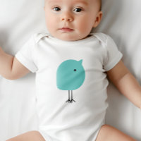 Mid-Century Modern Baby Chick Bodysuit Turquoise