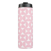 Mid Century Modern Baby Pink And White Pattern