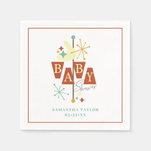 Mid Century Modern Baby Shower  Napkin