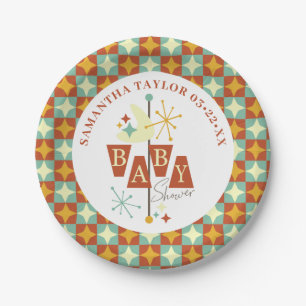 Mid-Century Modern Baby Shower Plates – Retro 1950