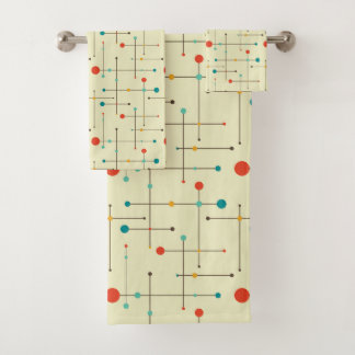 Mid-Century Modern Bath Towel, Eames Pattern Towel Set