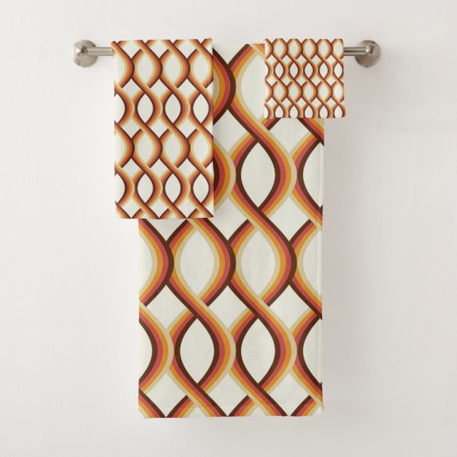 Mid century modern  bath towel set (Insitu)