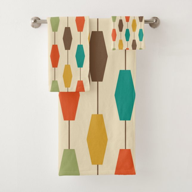 Mid century modern  bath towel set (Insitu)