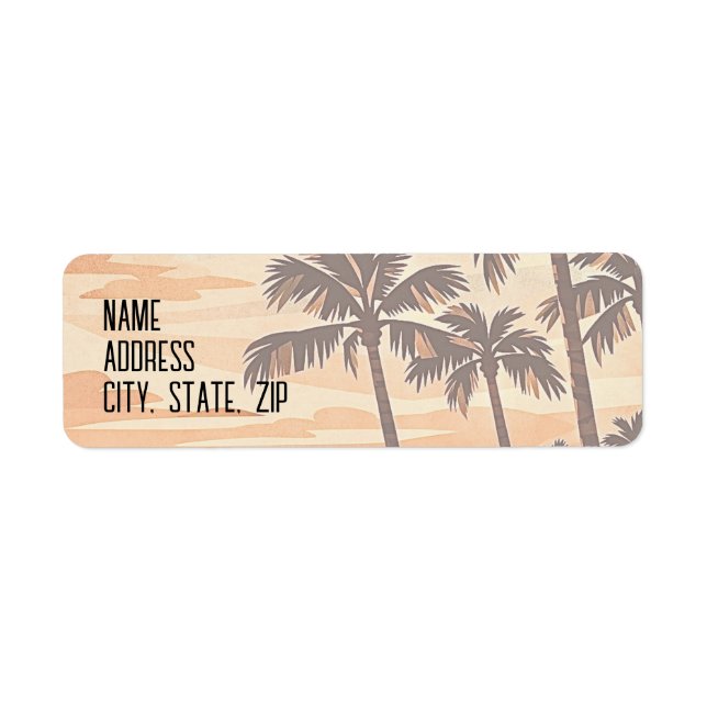 mid century modern beach Hawaii sunset palm trees  (Front)