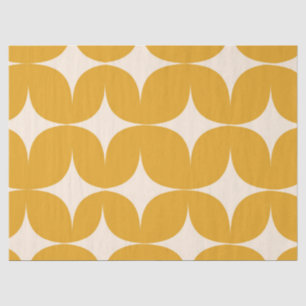 Mid Century Modern Beige Starbursts on Orange  Tissue Paper