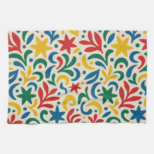 Mid Century Modern Biophilic Pattern Tea Towel