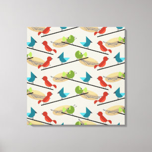 Mid Century Modern Birds Canvas Print