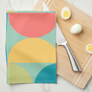 Mid Century Modern Bittersweet Mustard and Olive   Tea Towel