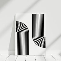 Mid Century Modern Black and White Abstract Art