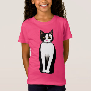 Mid Century Modern Black and White Cat T-Shirt