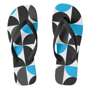 Mid-Century Modern Black blue and Grey         Jandals