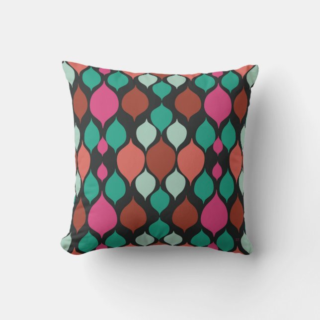 Mid Century Modern Black Geometric Cushion (Front)