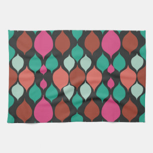 Mid Century Modern Black Geometric Tea Towel