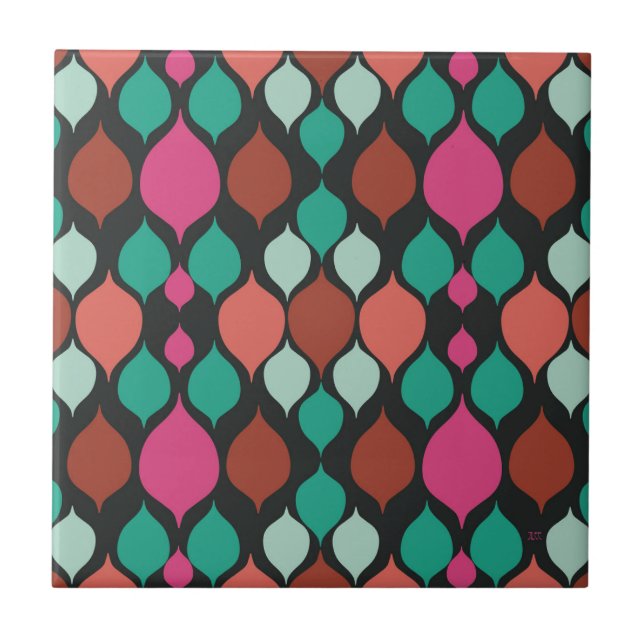 Mid Century Modern Black Geometric  Tile (Front)