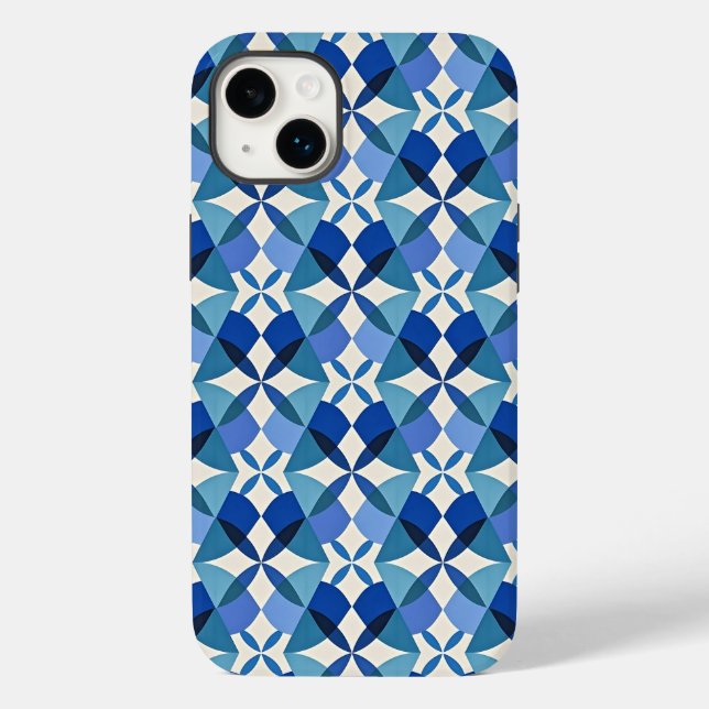 Mid-Century Modern Blue  Case-Mate iPhone Case (Back)
