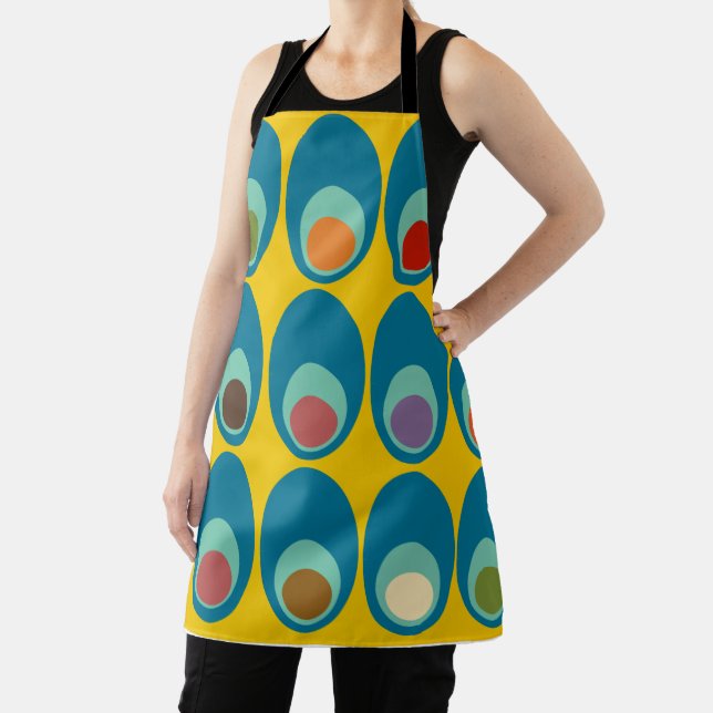 Mid-Century Modern Blue Eggs Apron (Insitu)