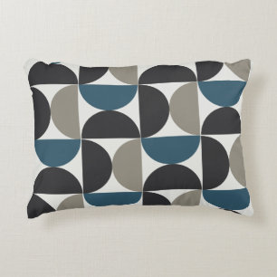 Mid-Century Modern Blue Gray Gunmetal   Decorative Cushion