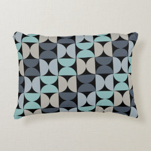 Mid-Century Modern blue green and grey Decorative Cushion