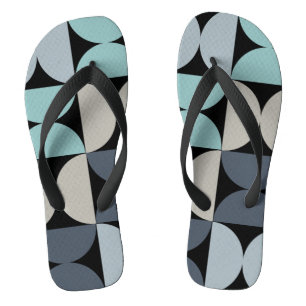 Mid-Century Modern blue green and grey Jandals
