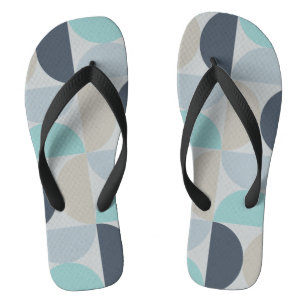 Mid-Century Modern blue green and grey  Jandals