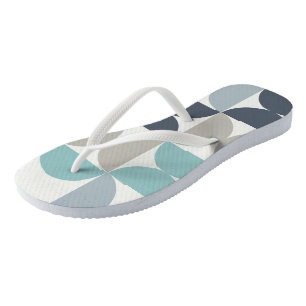 Mid-Century Modern blue green and grey Jandals