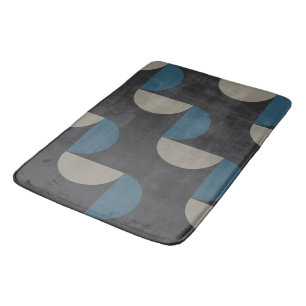 Mid-Century Modern Blue Grey Gunmetal Bath Mat