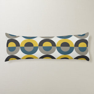 Mid-Century Modern Blue yellow Gunmetal    Body Cushion
