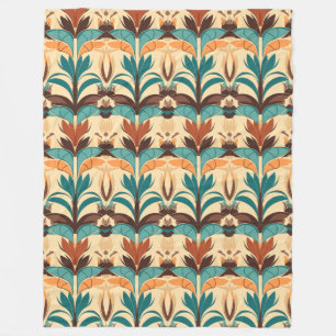 Mid-Century Modern Boho Fleece Blanket