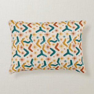 Mid-Century Modern Boomerang & Starburst Retro Decorative Cushion