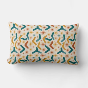 Mid-Century Modern Boomerang & Starburst Retro Lumbar Cushion