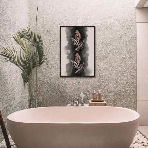 Mid century Modern botanical Fall leaves  Poster