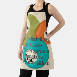 Mid-Century Modern Bowling Balls Apron