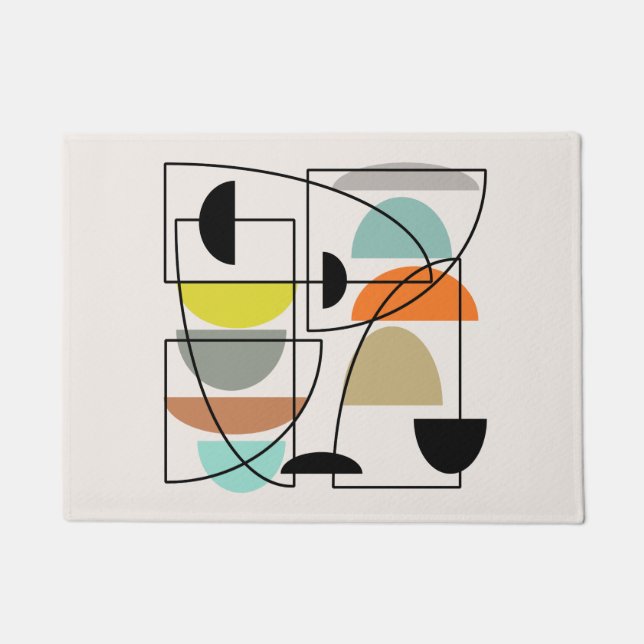 Mid Century Modern 'Bowls' Doormat (Front)